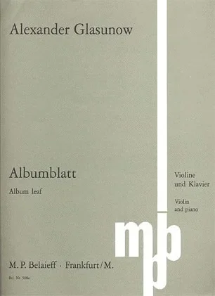 Glazunoff: Album Leaf (violin & piano)