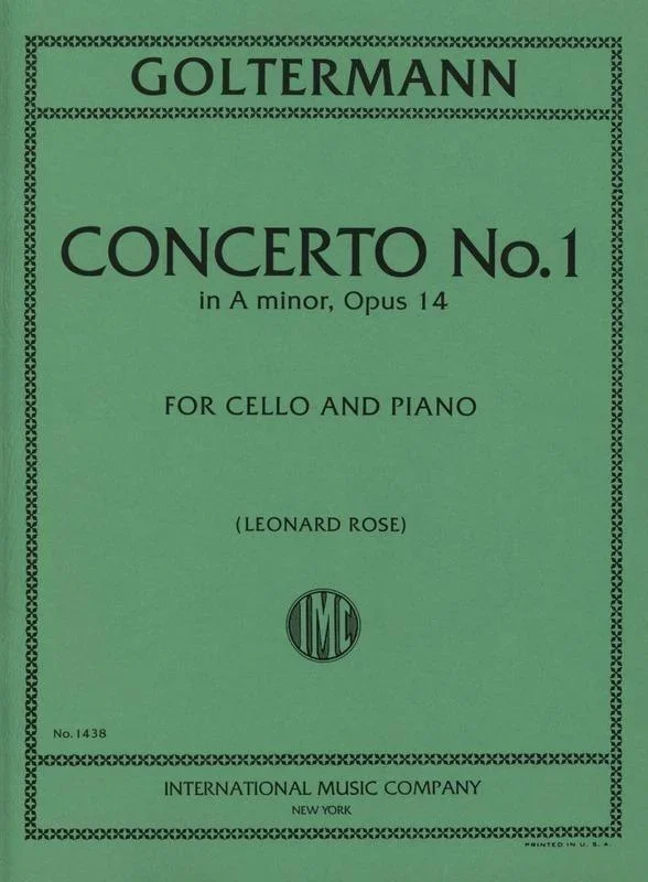 Goltermann, Concerto No. 1 Op. 14 in A Minor for Cello and Piano (IMC)