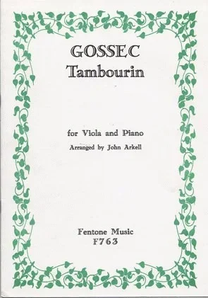 Gossec: Tambourin (viola & piano)