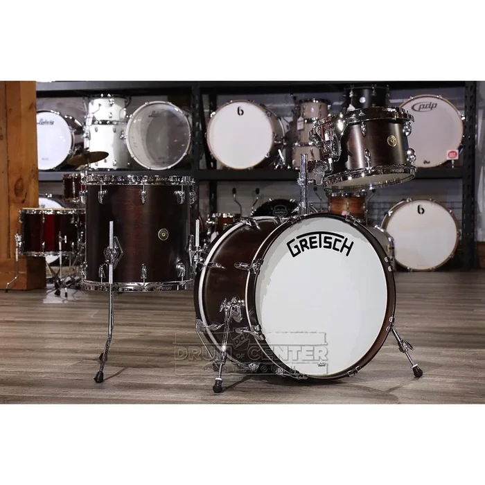 Gretsch Broadkaster 3pc Drum Set 20/12/14 Satin Antique Maple w/Mount