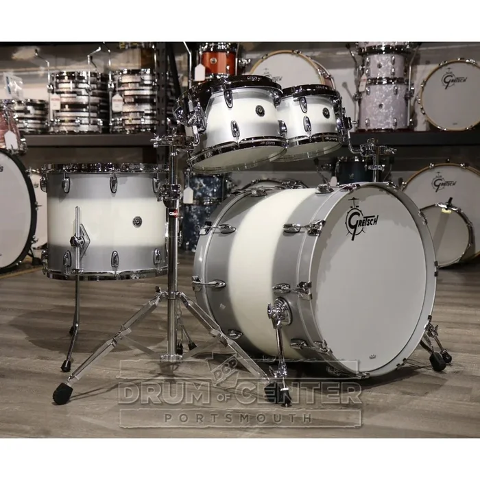 Gretsch Brooklyn 4pc Euro Drum Set Silver Mist Duco