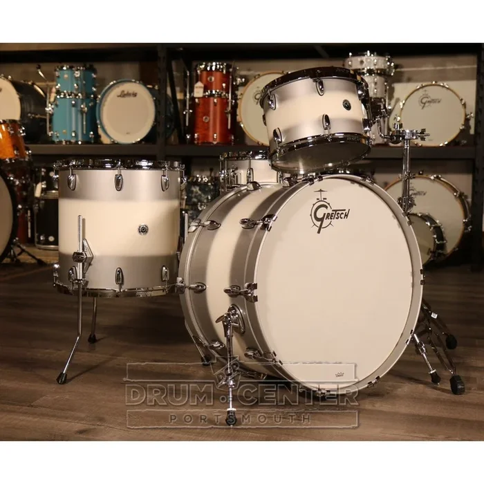Gretsch Brooklyn 4pc Rock Drum Set Silver Mist Duco