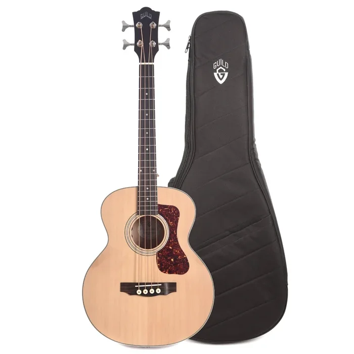 Guild Westerly Jumbo Junior Bass Flamed Maple Antique Blonde Satin and Deluxe Acoustic Guitar Gig Bag Bundle