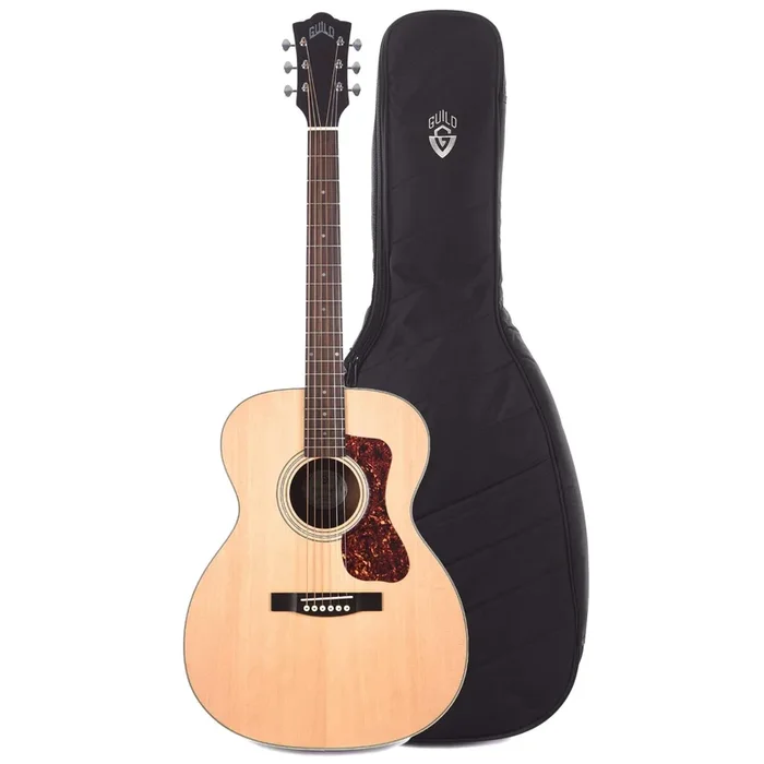 Guild Westerly OM-240E Archback Orchestra Spruce/Mahogany Natural w/Electronics and Deluxe Acoustic Guitar Gig Bag Bundle