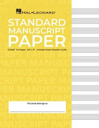 Hal Leonard Standard Manuscript Paper 64 page – 12 stave
