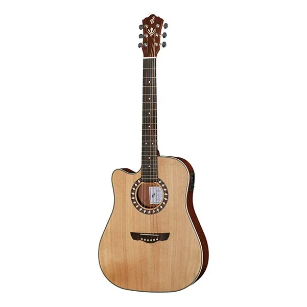 Harley Benton CLD-1048SCE LH Dreadnought Cutaway Electro Acoustic Guitar – Natural Matte