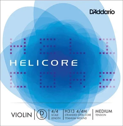 Helicore Violin D String – 4/4 – Medium Gauge (Titanium-Wound Stranded Steel)