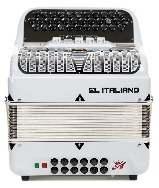 Hohner Anacleto El Italiano III 5 Switch Compact FBE Accordion – WHITE