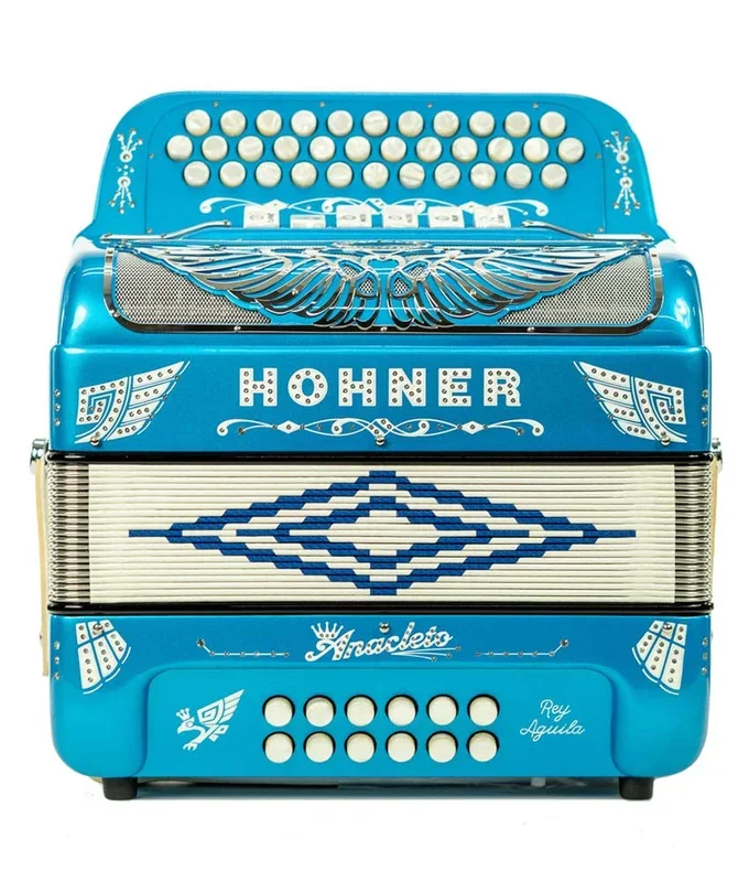 Hohner Anacleto Rey Aguila Two Tone FBE/GCF Compact Accordion – Blue Metallic