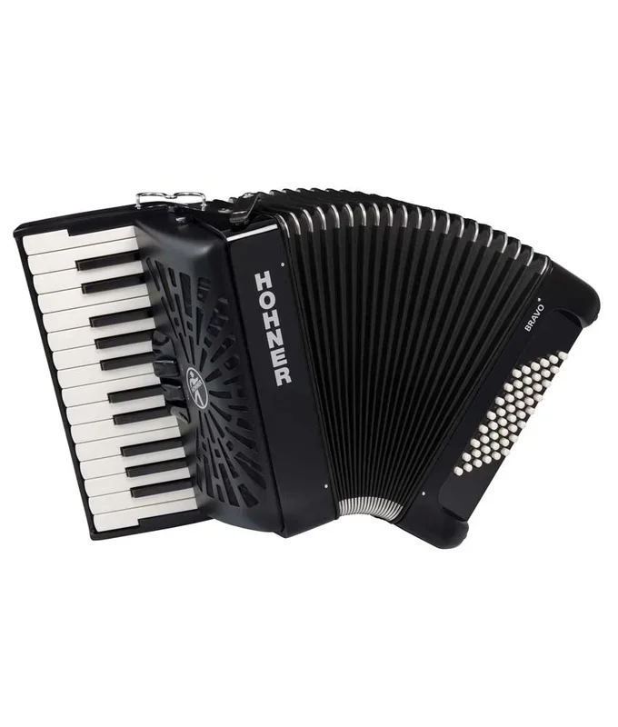 Hohner BR48BLK Bravo II 48 Piano Accordion – Black