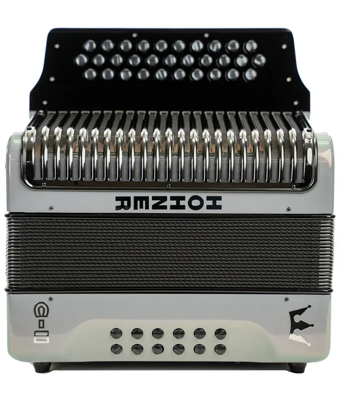 Hohner Corona C-II FBE Diatonic Accordion – Silver Rainbow