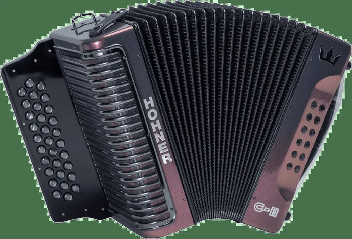 Hohner Corona C-II GCF Diatonic Accordion Red to Gold