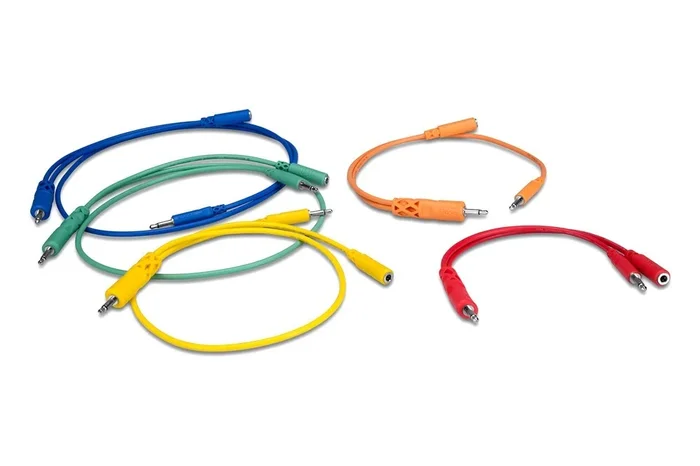 Hosa CMM-500Y-MIX Hopscotch Patch Cables – Multiple Sizes and Colors – 5 Pieces