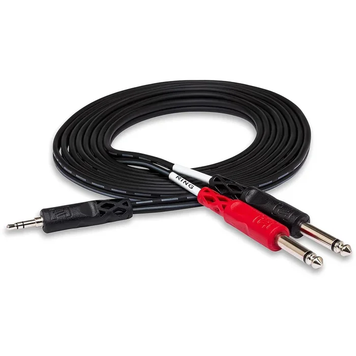 Hosa CMP159 Stereo Breakout Y Cable 3.5mm TRS to 1/4″” TS 10ft