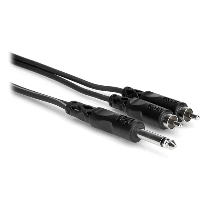 Hosa CYR-103 Y Cable, 1/4″” In TS to Dual RCA, 3m