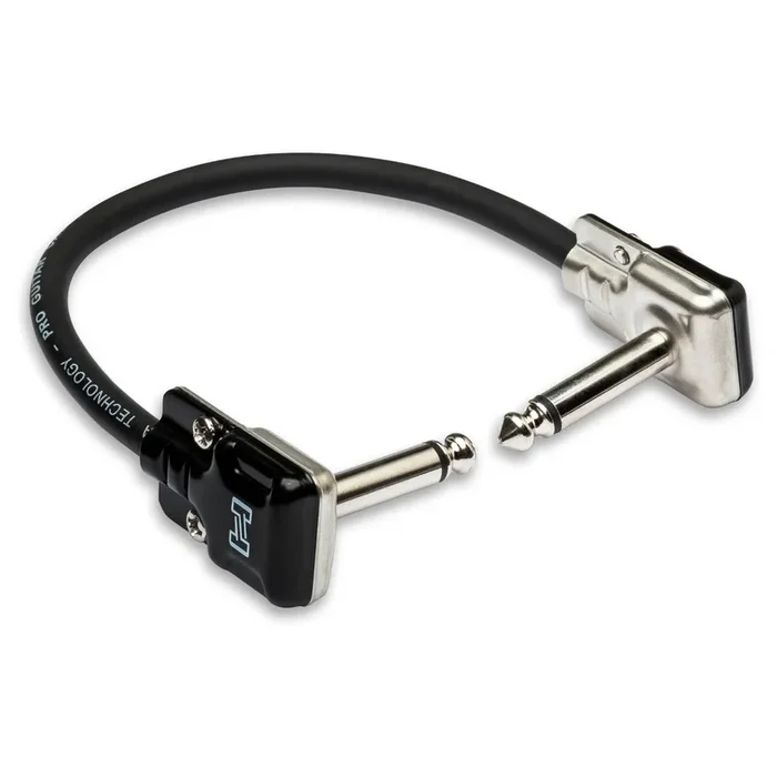 Hosa HGFP-001 Pro Guitar Patch Cable 1/4″ Low-Profile Right-angle to Same, 12″