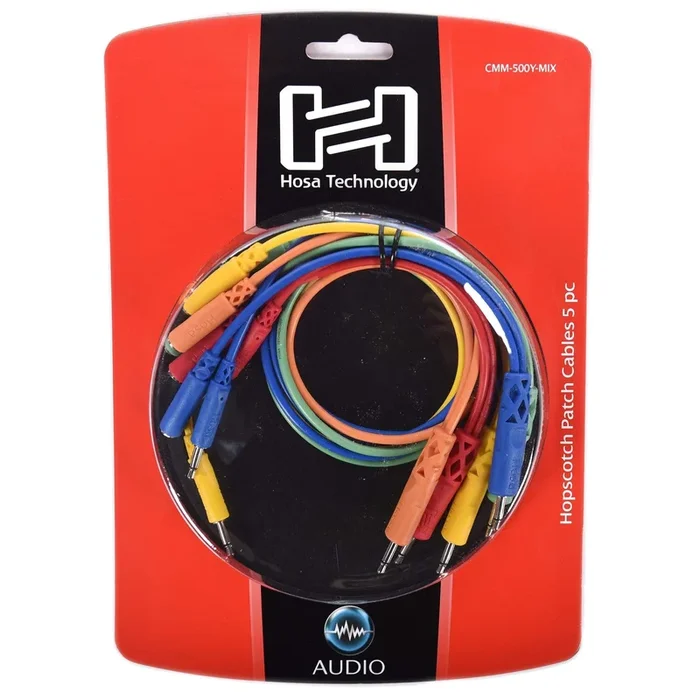 Hosa Hopscotch Patch Cables 3.5 mm TS with TSF Pigtail to TS 5pc Variety Pack