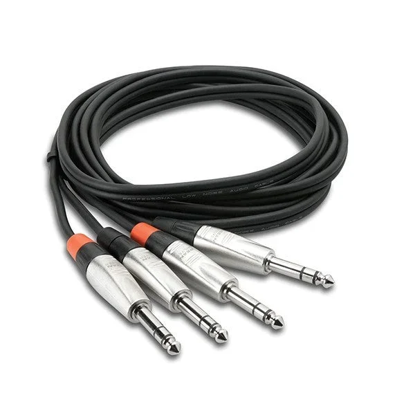 Hosa HSS-015X2 Pro Stereo Interconnect Cable 1/4″ TRS to 1/4″ TRS – 15′