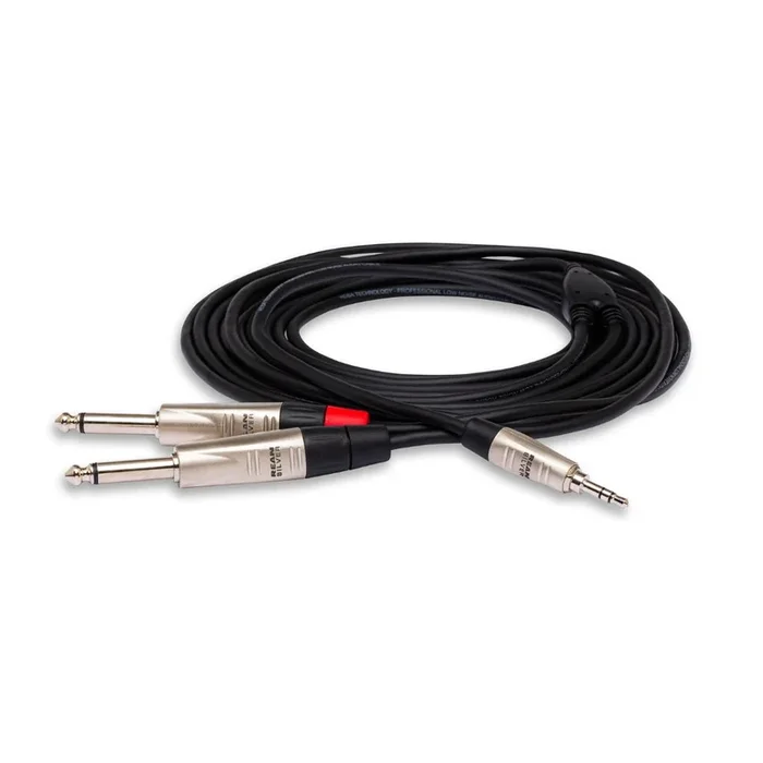 Hosa Technology REAN 3.5 mm TRS to Dual 1/4 in TS Pro Stereo Breakout Cable 6ft