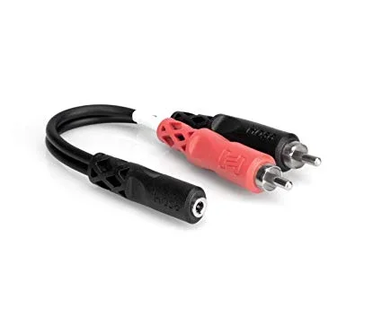 Hosa YMR-197 Stereo Breakout 3.5mm TRSF to Dual RCA
