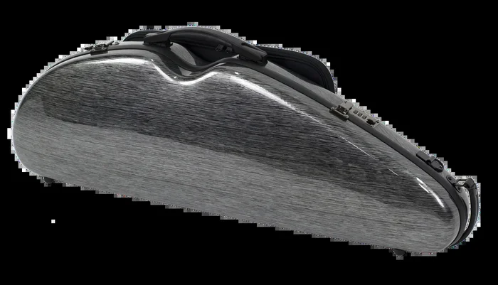 HQ Polycarbon Violin Case HalfMoon 4/4 – Brushed Silver/Black
