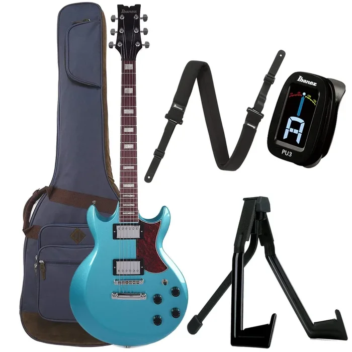 Ibanez AX120 AX Standard Metallic Light Blue Bundle w/ Ibanez Gig Bag, Stand, Tuner and Strap
