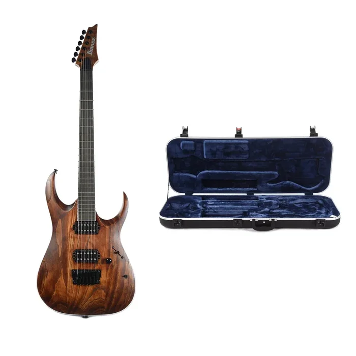 Ibanez RGAIX6U Iron Label Antique Brown Stained w/Ibanez Molded Hardshell Case