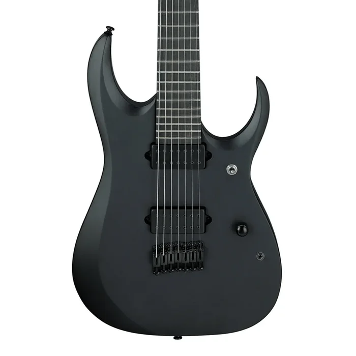 Ibanez RGDRB71 7-String Electric Guitar with Nyatoh Body and Ebony Fretboard – Black Flat