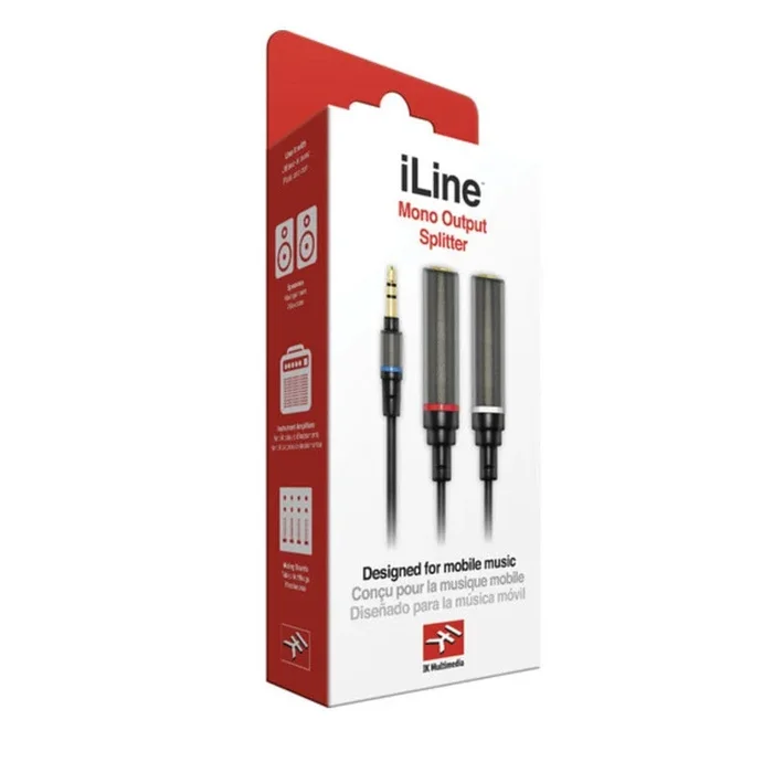 IK Multimedia 23.6 Inch Mono Output Splitter Cable 1/8 Inch Male Jack to 2x 1/4 Inch Female Jacks