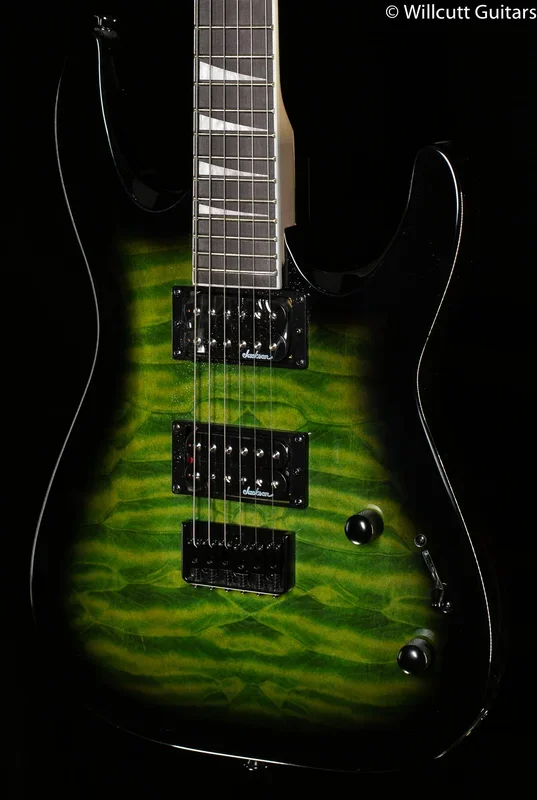 Jackson JS Series Dinky Arch Top JS32Q DKA HT Amaranth Fingerboard Transparent Green Burst (310)