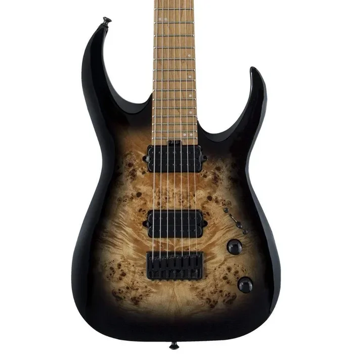 Jackson Pro Series Signature Misha Mansoor Juggernaut HT7P Black Burst Burl