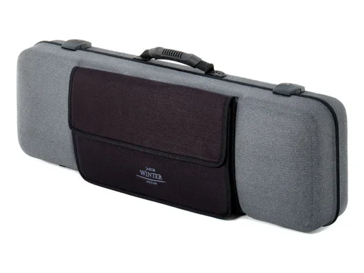 Jakob Winter Greenline grey oblong violin case, 4/4-3/4, w. detachable pocket, GERMANY