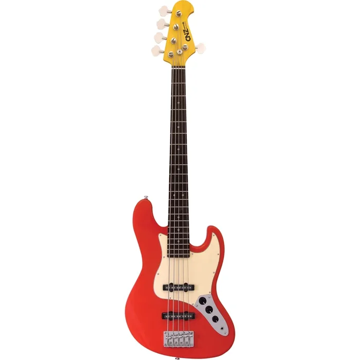 JB-FRD-5 | Five String Electric Bass – Fiesta Red