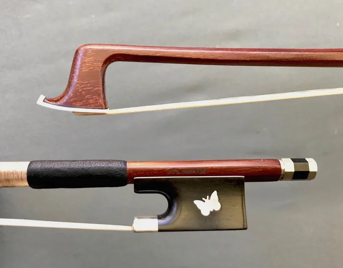 JOS MARTIN 1/4 nickel violin bow, Butterfly design
