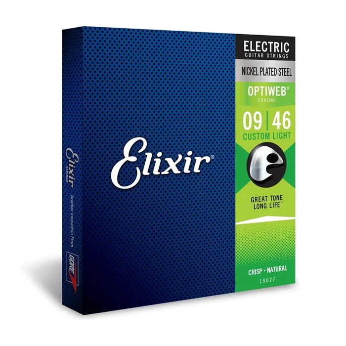 Juego de Cuerdas de Guitarra Eléctrica Elixir 19027 de Acero Niquelado Optiweb 9-46