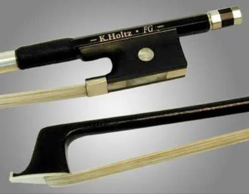 K. Holtz 1/4 fiberglass cello bow with ebony frog and horsehair