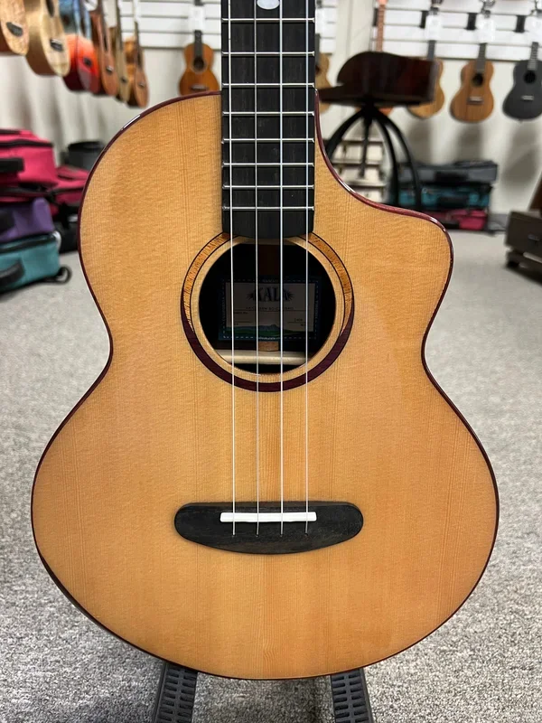 KALA KA-CT-SSRW-BG Solid Spruce/Rosewood Baritone Ukulele w/Case – Contour Series