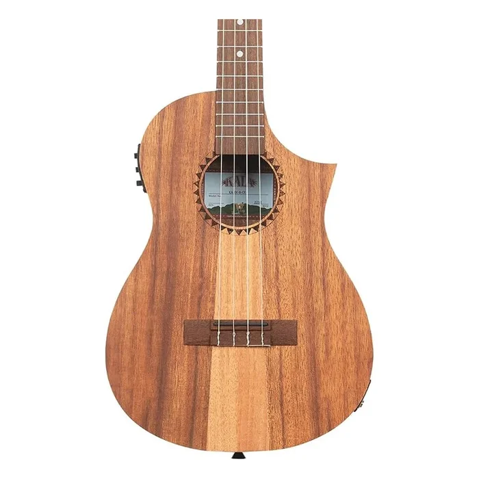 Kala KA-TK-B-CE Teak Tri-Top Baritone Acoustic-Electric Ukulele – Natural