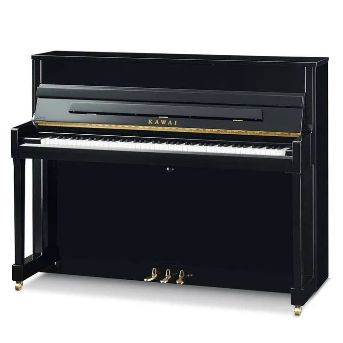 Kawai K-200 Upright Piano – Ebony Satin/Nickel Hardware | 45″ | New