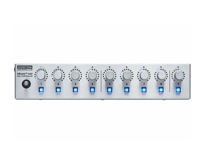Kenton Killamix Mini USB Controller with Detented Encoders – Blue LEDs