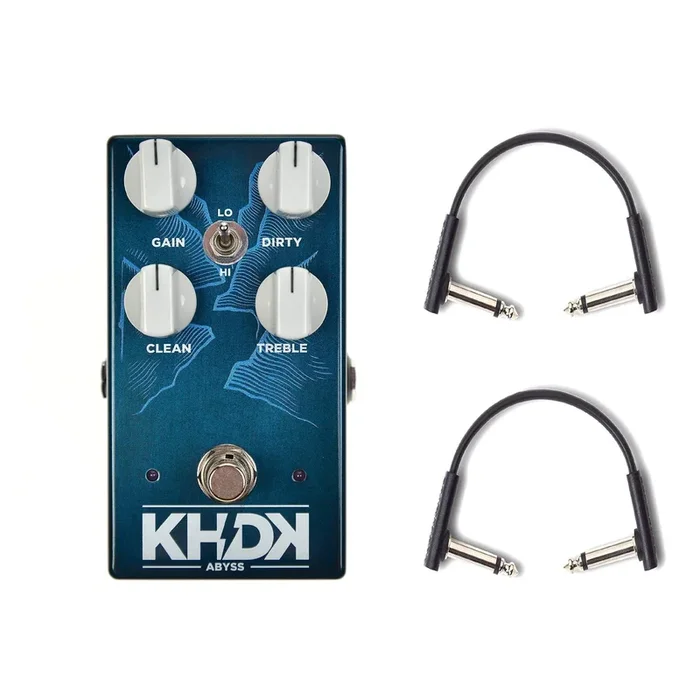 KHDK Abyss Bass Overdrive Pedal w/RockBoard Flat Patch Cables Bundle