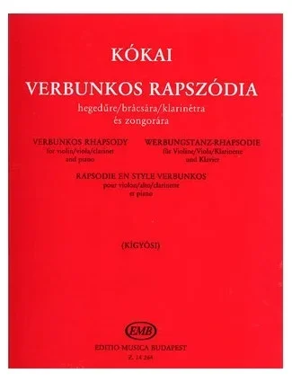 Kokai: Verbunkos Rhapsody for Viola (or violin) and piano