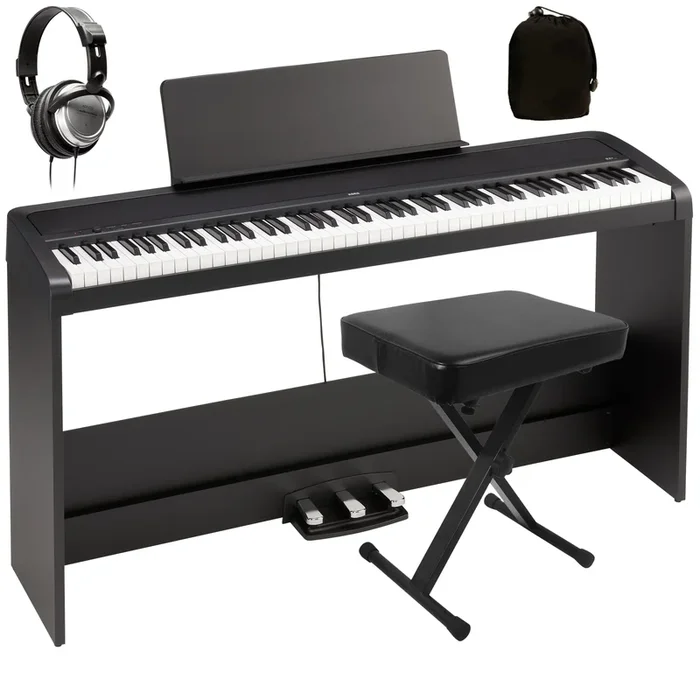 Korg B2+ Digital Piano with Stand and Pedals – Black COMPLETE HOME BUNDLE