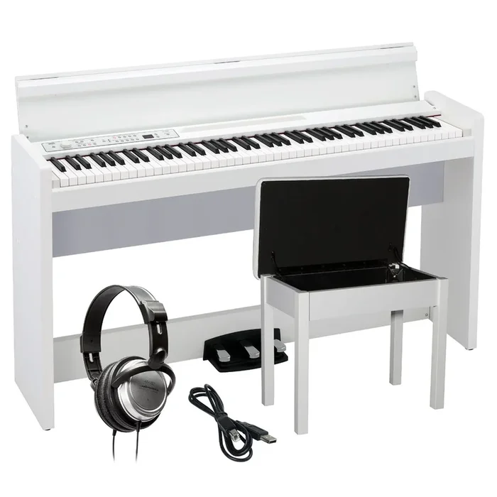 Korg LP-380U Digital Piano – White COMPLETE HOME BUNDLE
