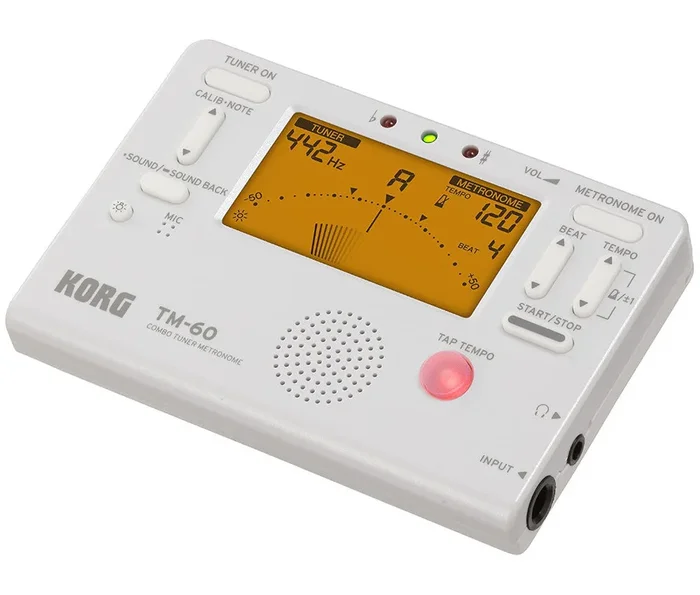 Korg TM-60CWH Combo Tuner Metronome With Clip On Microphone