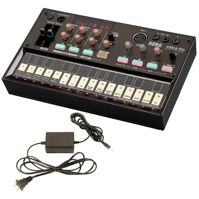 Korg Volca FM Digital FM Synthesizer Bundle w/ Korg 9V600MACPP 9v 600ma Power Supply