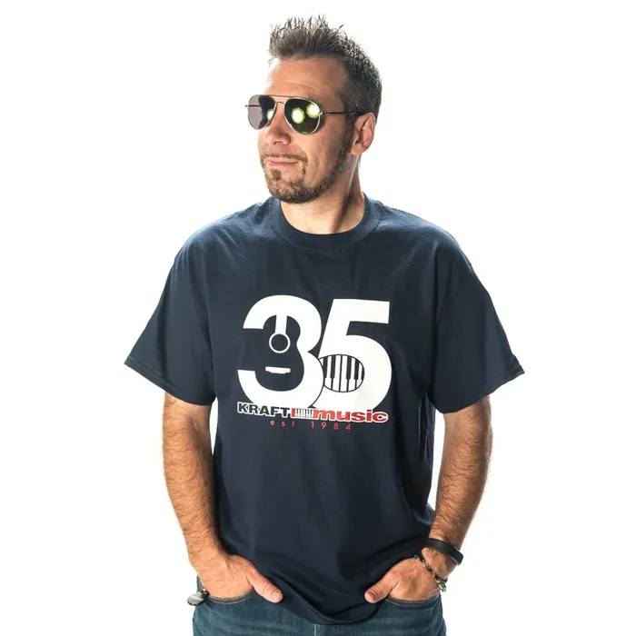 Kraft Music 35th Anniversary T-Shirt – Navy, 2XL