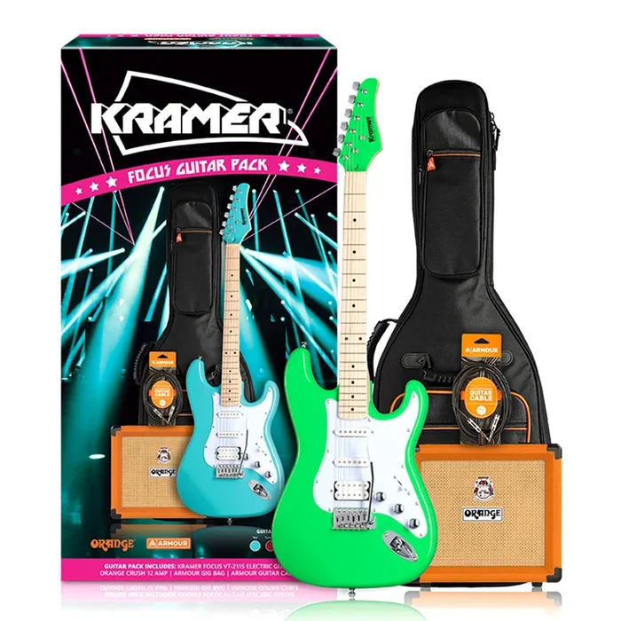 Kramer Focus VT211S Neon Green with Orange Crush Bundle