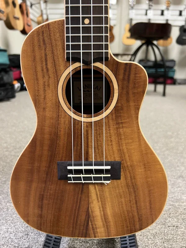 LANIKAI ACST-CEC Acacia Electric Concert Ukulele w/Case – Solid Top – Fishman Pickup