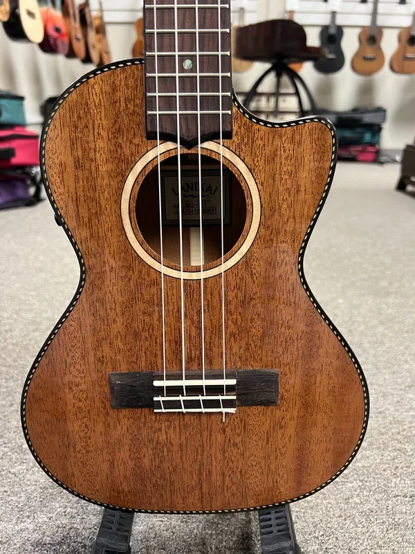 Lanikai MAS-CET Solid Mahogany Electric Tenor Ukulele w/Case – Cutaway/Fishman Pickup